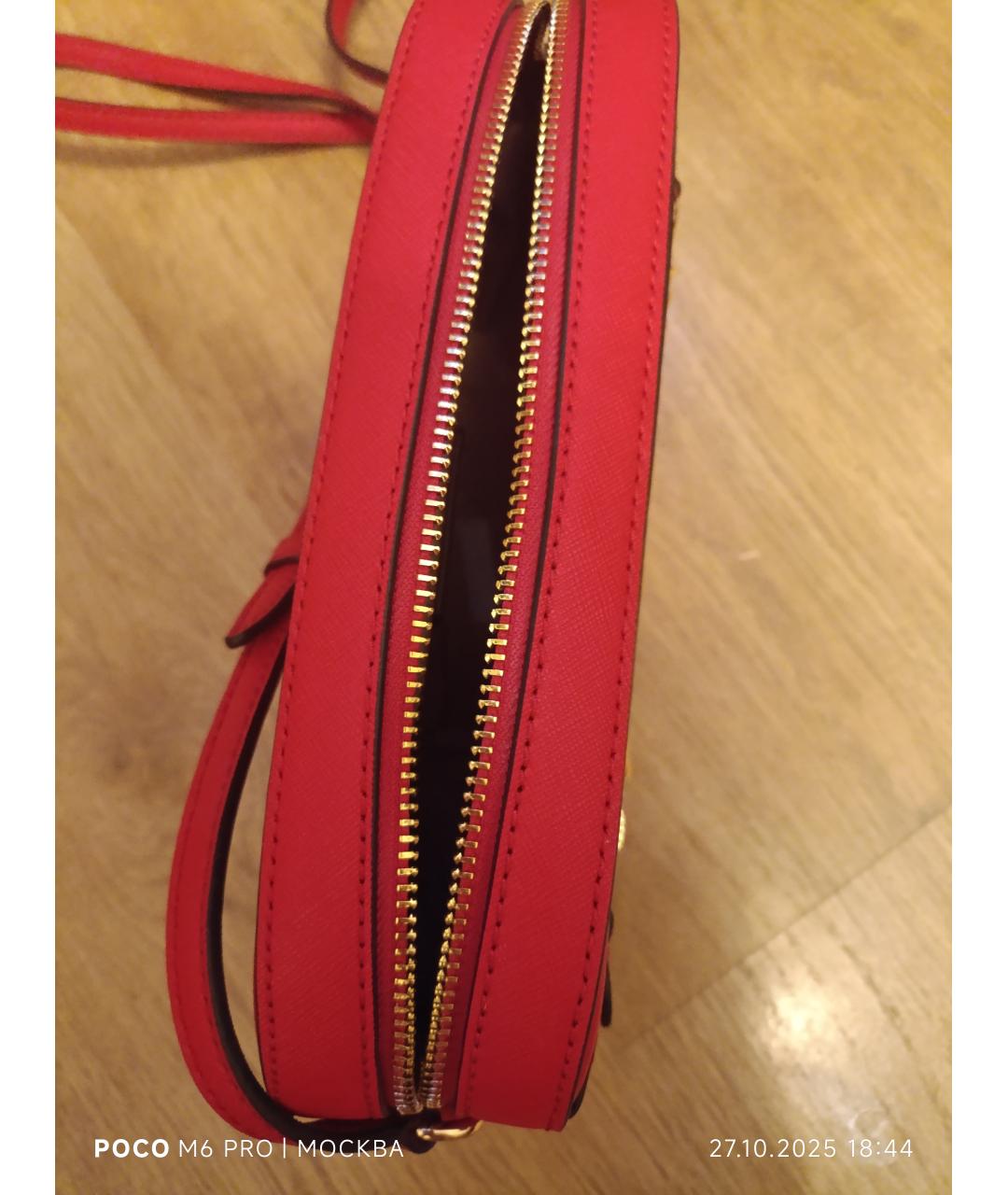 MICHAEL KORS Красная кожаная сумка через плечо, фото 4