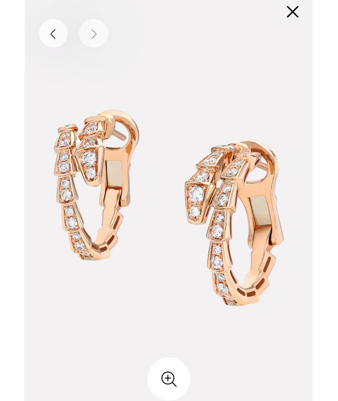 BVLGARI Золотые серьги из розового золота, фото 4