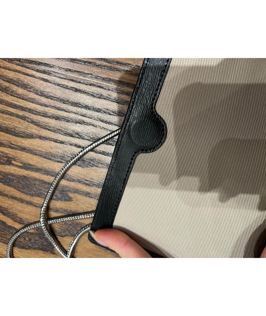 RALPH LAUREN Черная кожаная сумка через плечо, фото 5