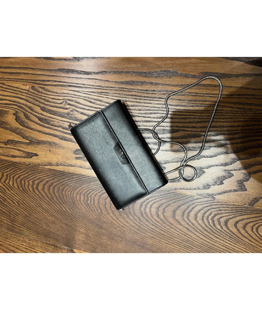 RALPH LAUREN Черная кожаная сумка через плечо, фото 6