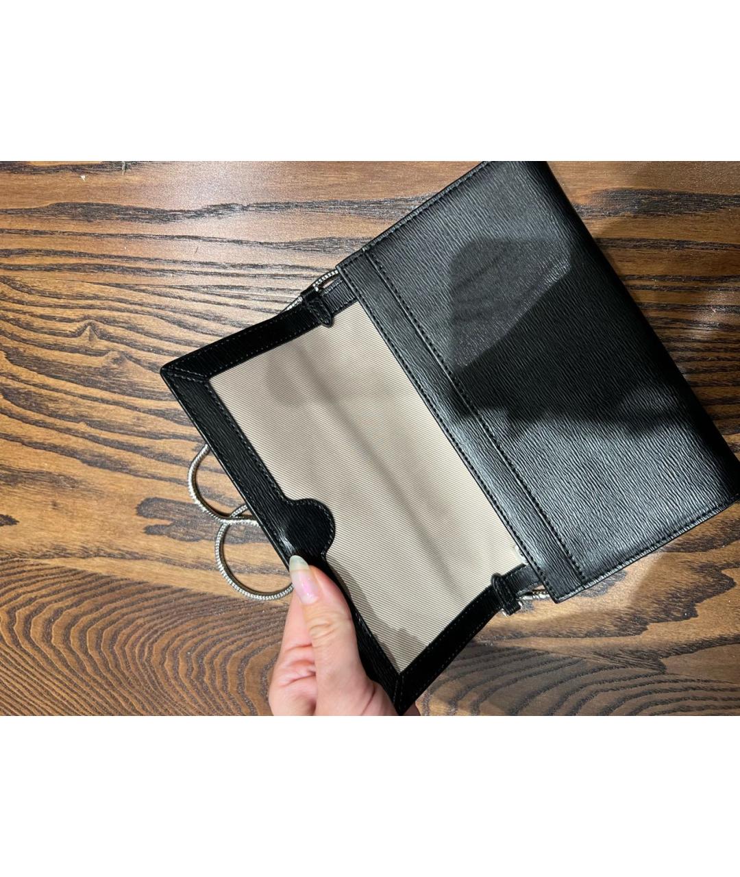 RALPH LAUREN Черная кожаная сумка через плечо, фото 4