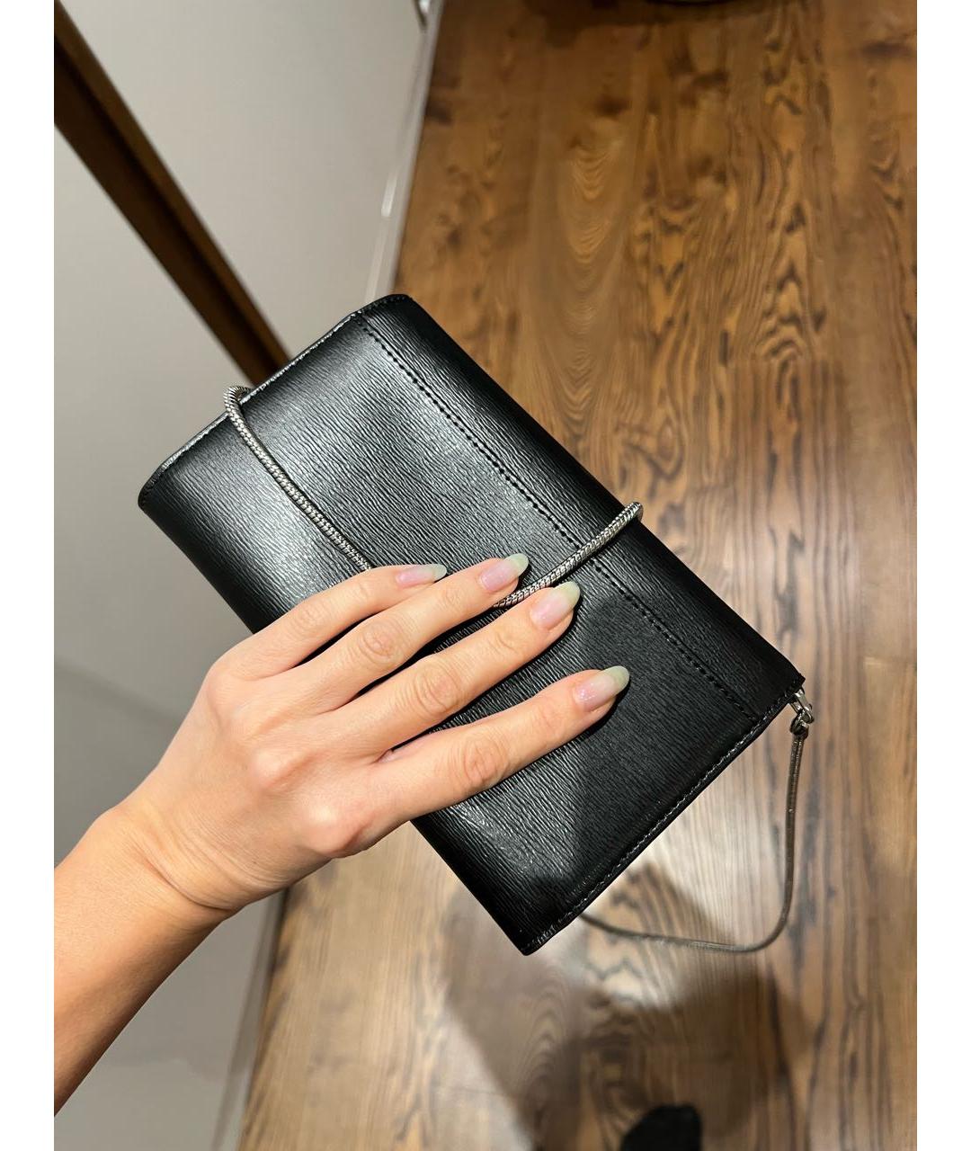 RALPH LAUREN Черная кожаная сумка через плечо, фото 2