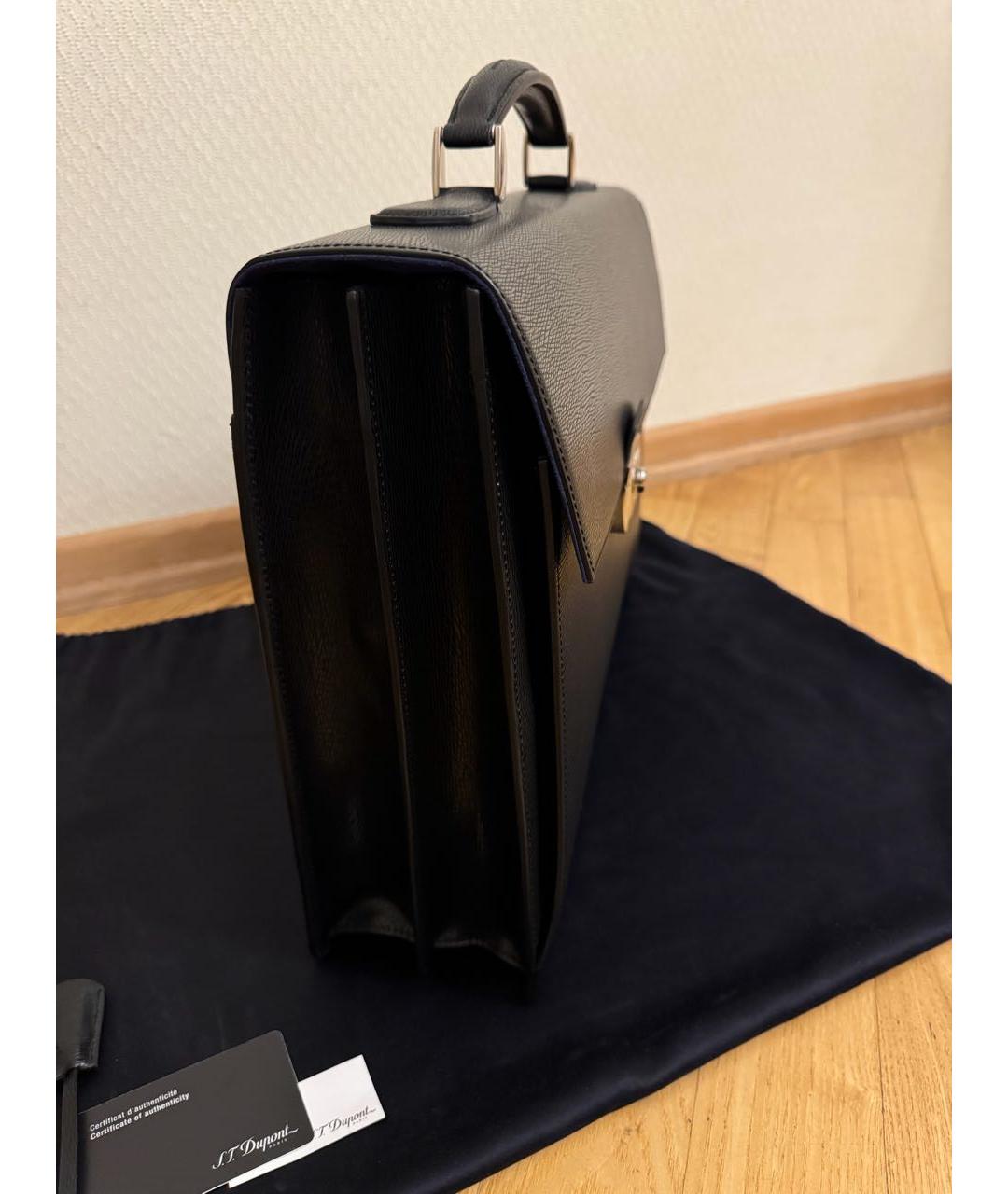 DUPONT Черный кожаный портфель, фото 2