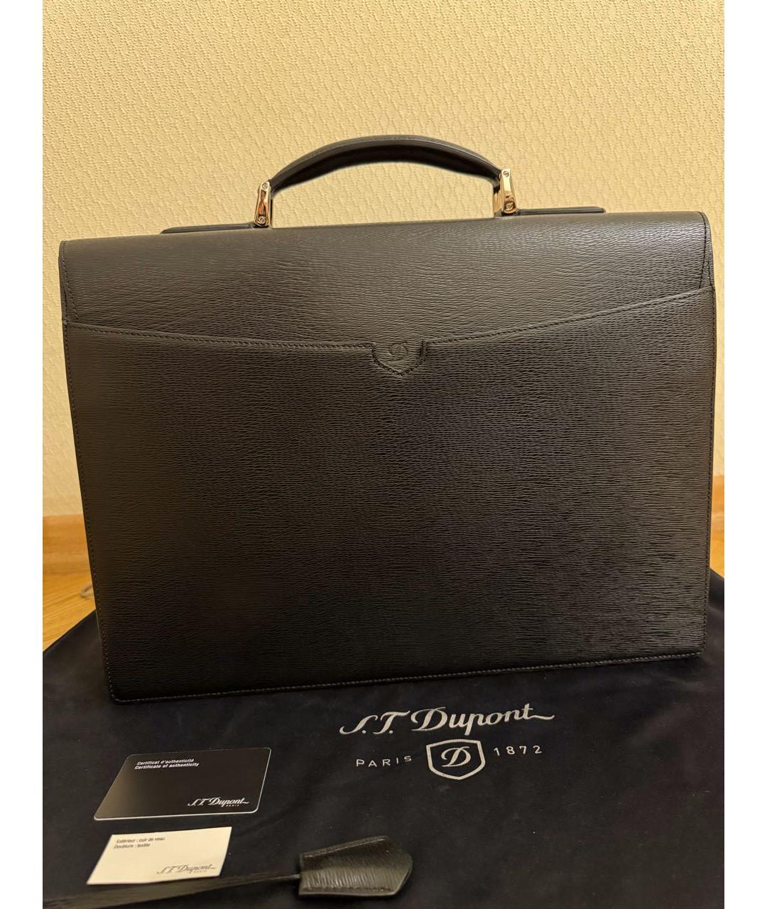 DUPONT Черный кожаный портфель, фото 3