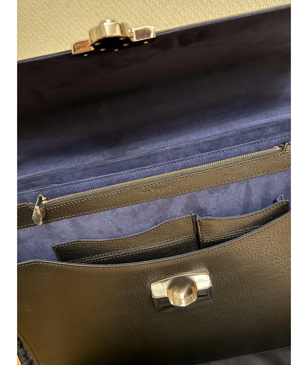 DUPONT Черный кожаный портфель, фото 5