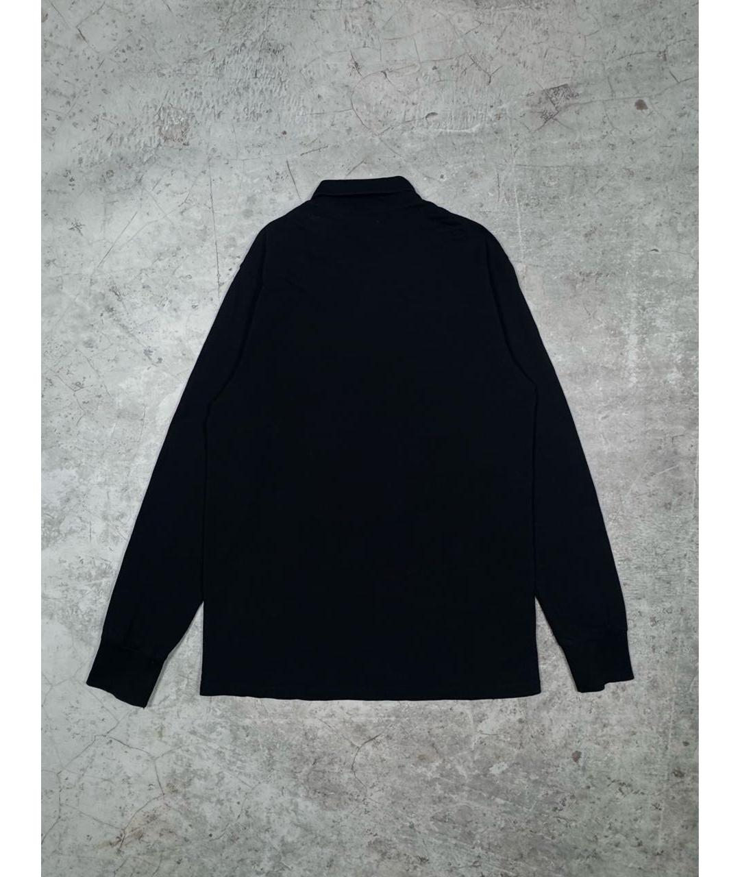SUPREME Черное хлопковое поло с длинным рукавом, фото 2