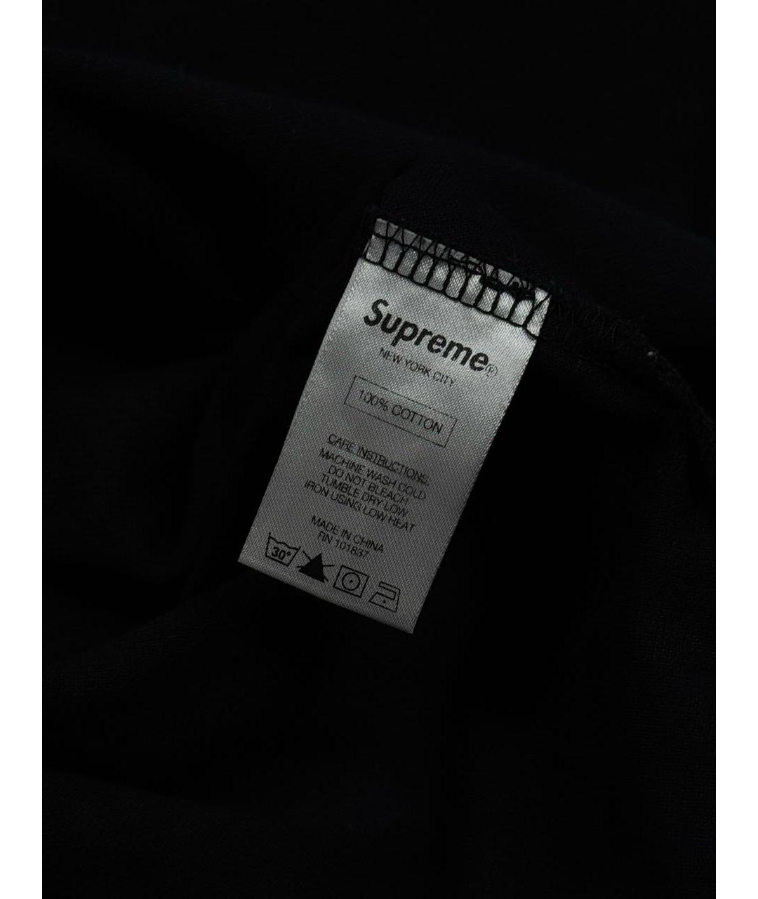 SUPREME Черное хлопковое поло с длинным рукавом, фото 6