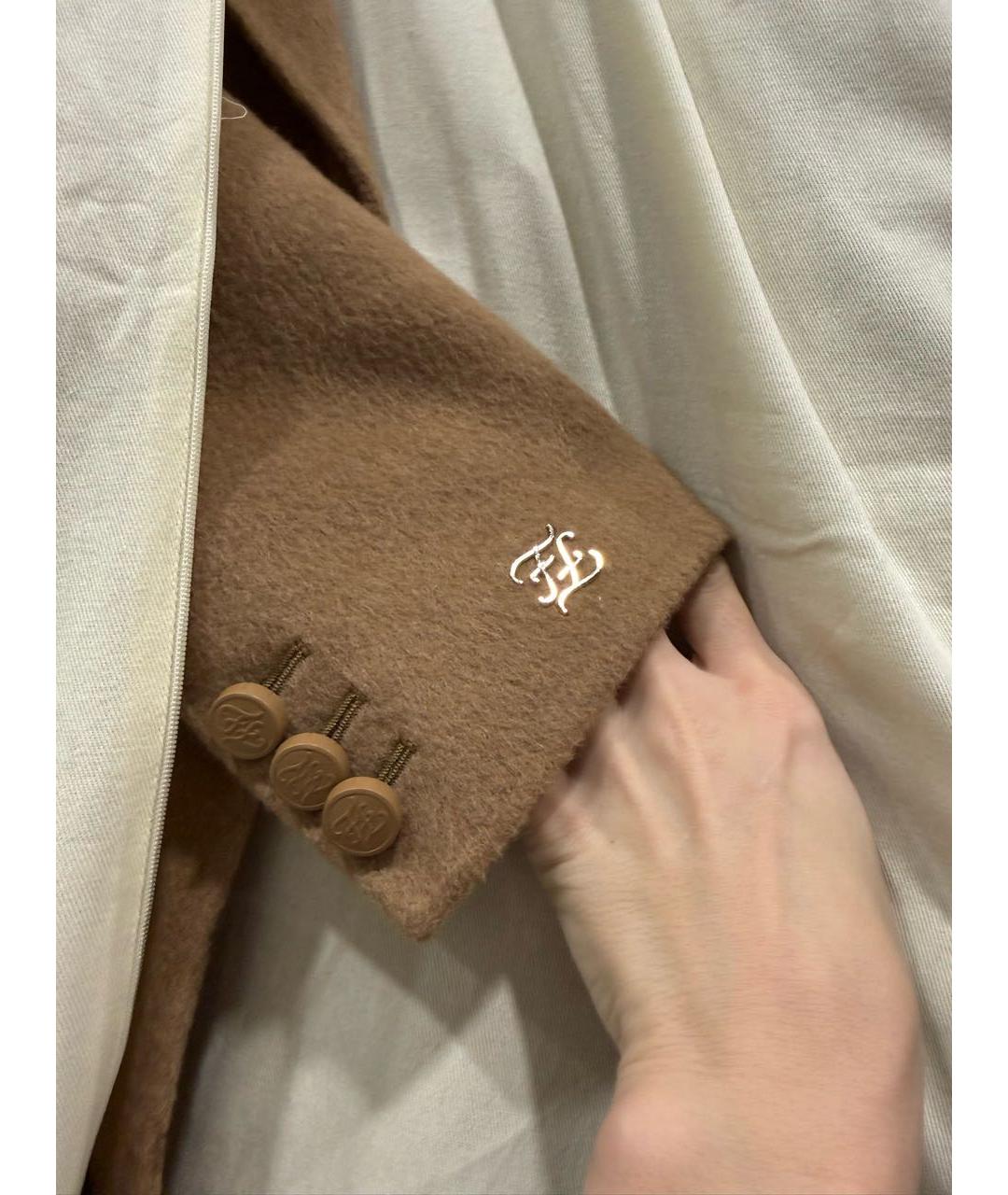 FENDI Коричневое шерстяное пальто, фото 5