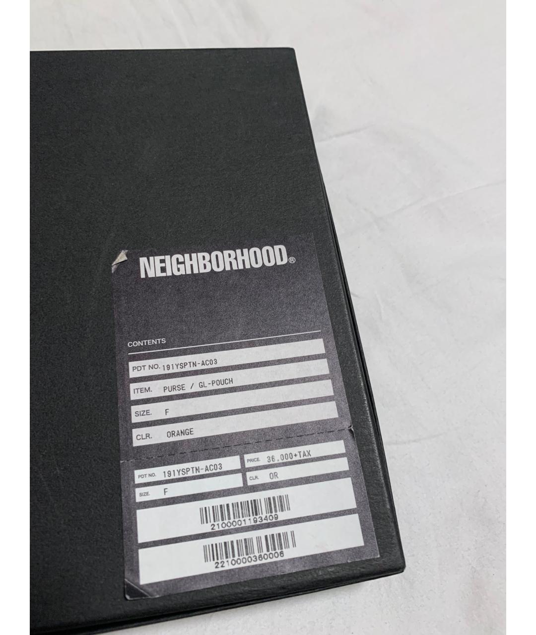 NEIGHBORHOOD Оранжевый кожаный кошелек, фото 4
