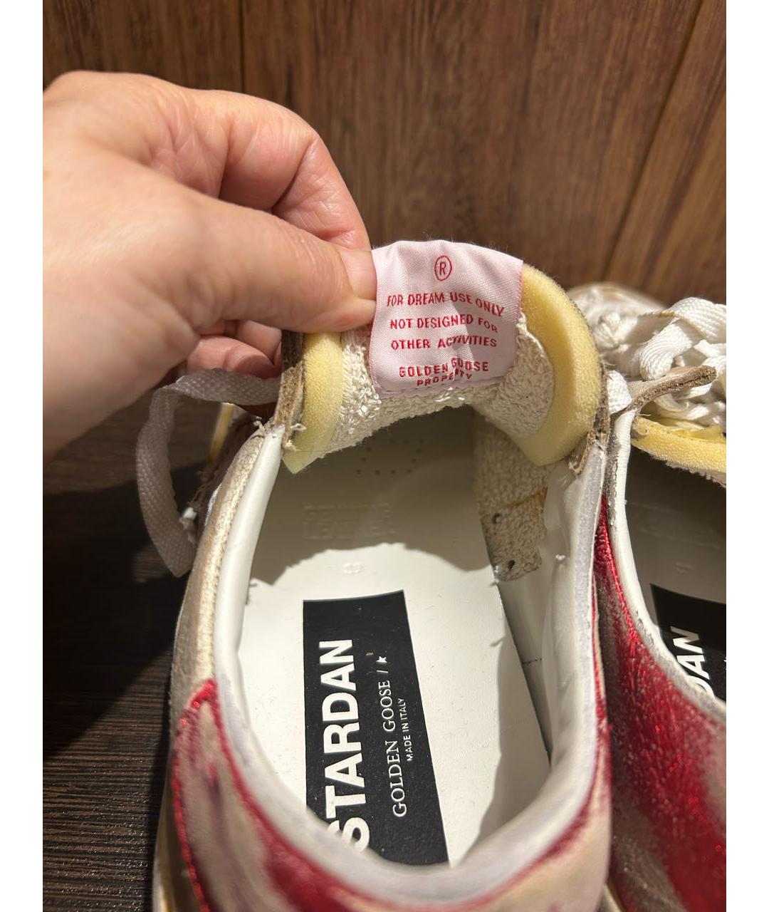 GOLDEN GOOSE DELUXE BRAND Белые кожаные кроссовки, фото 5