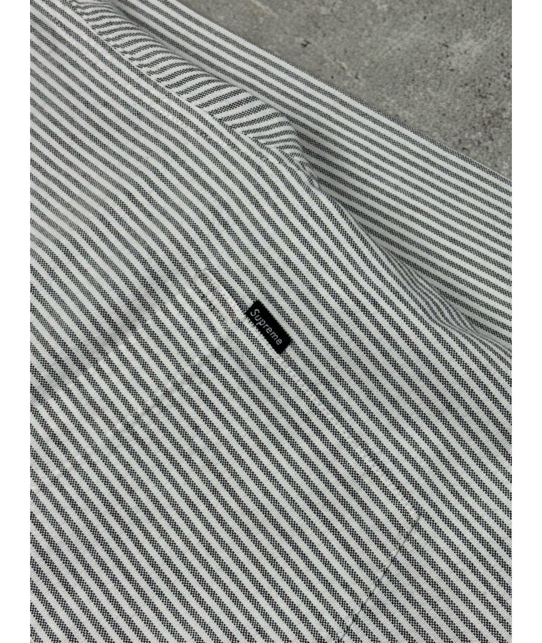 SUPREME Серая хлопковая кэжуал рубашка, фото 5