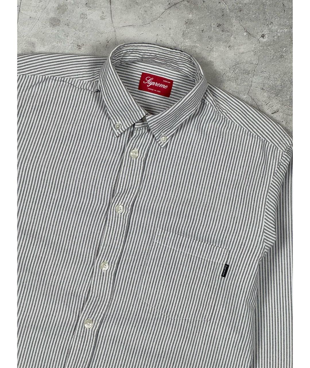 SUPREME Серая хлопковая кэжуал рубашка, фото 4