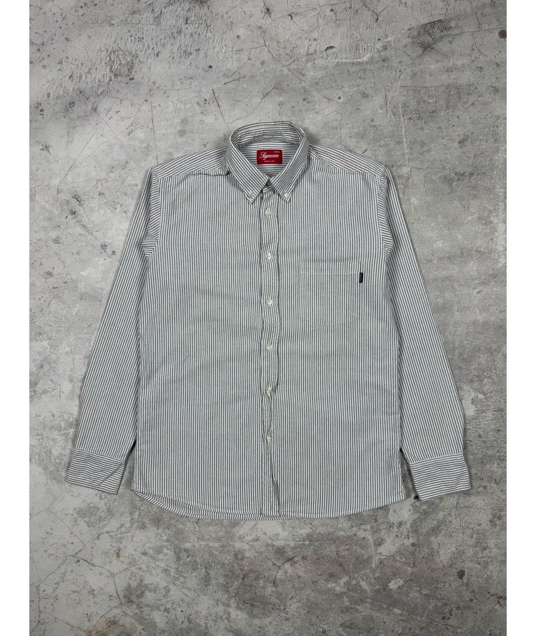 SUPREME Серая хлопковая кэжуал рубашка, фото 9