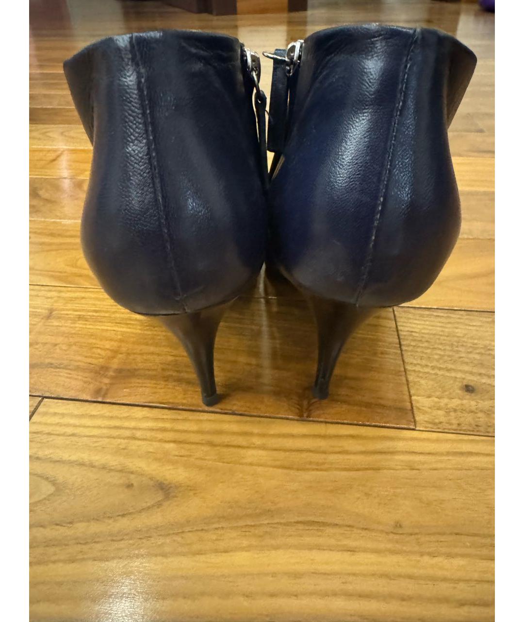 VICINI Темно-синие кожаные ботильоны, фото 4