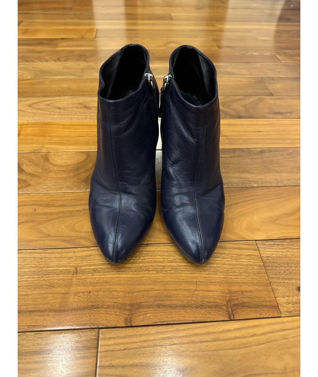 VICINI Темно-синие кожаные ботильоны, фото 2
