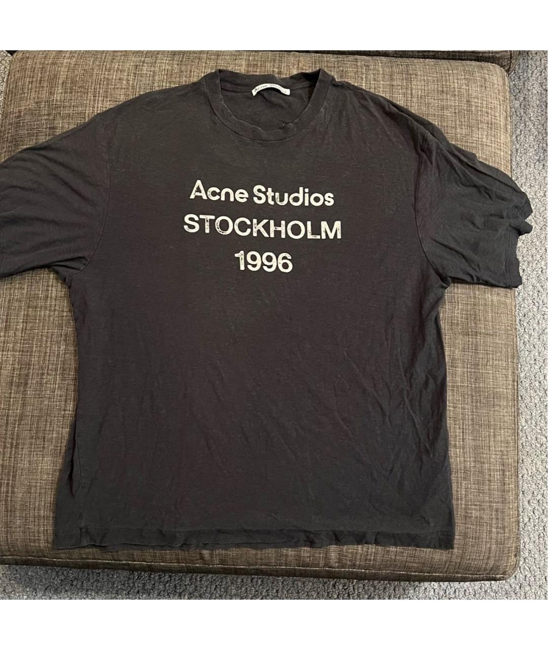 ACNE STUDIOS Серая хлопковая футболка, фото 6