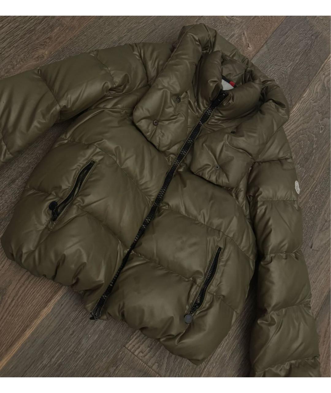 MONCLER Зеленая хлопковая куртка, фото 4