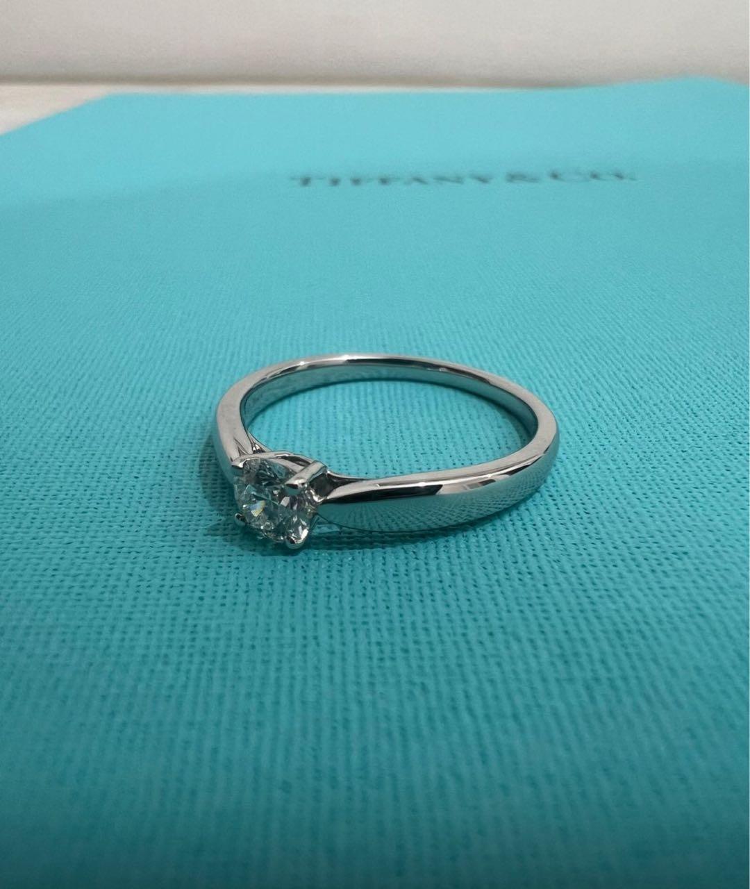 TIFFANY&CO Белое платиновое кольцо, фото 4