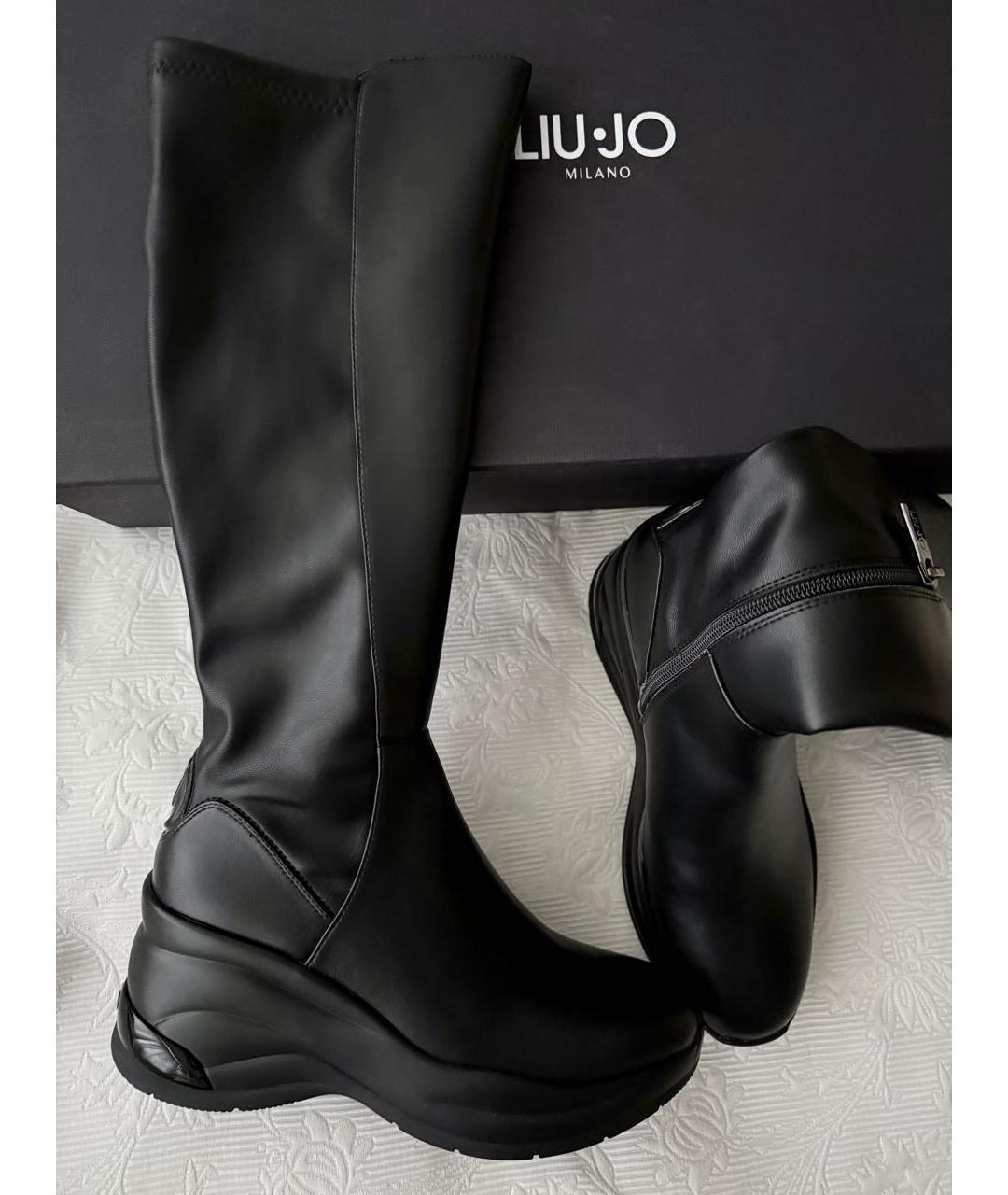 LIU JO Черные сапоги из искусственной кожи, фото 8