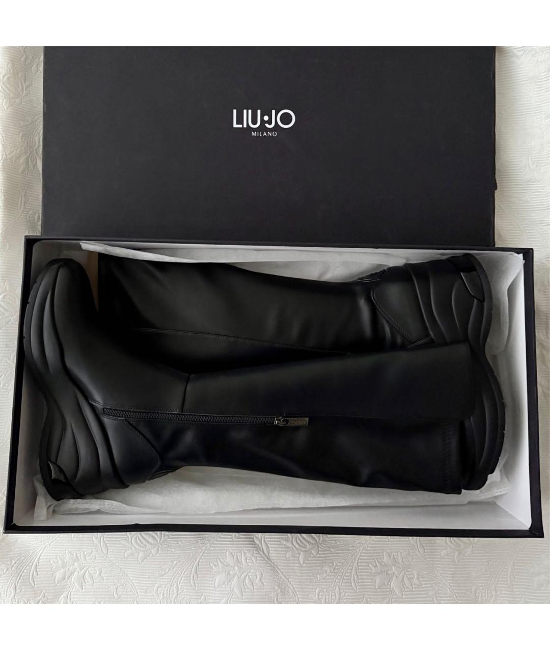 LIU JO Черные сапоги из искусственной кожи, фото 7