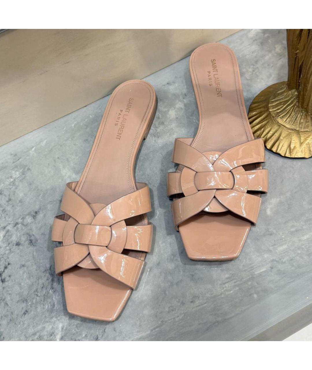 SAINT LAURENT Кожаные шлепанцы, фото 4