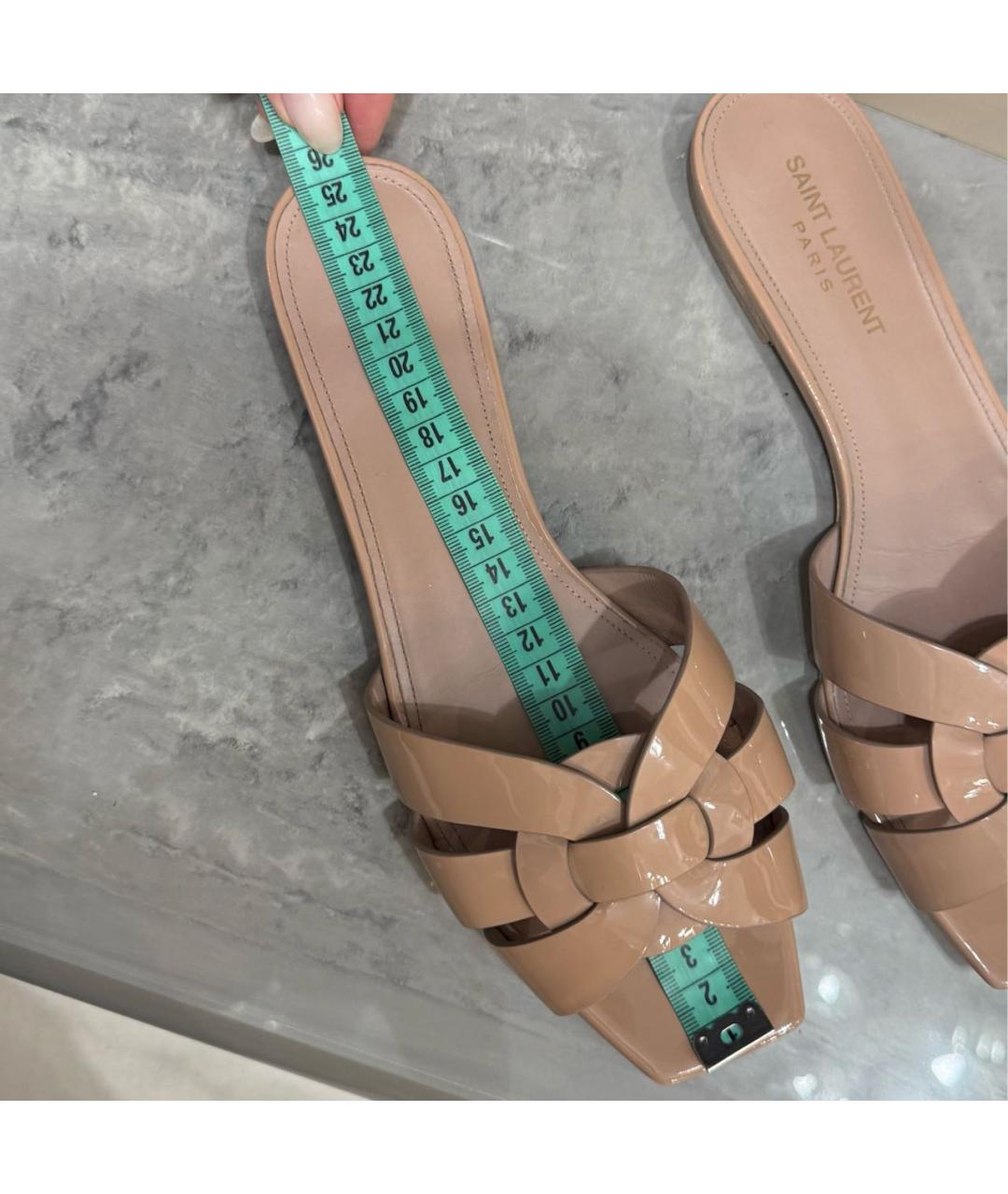 SAINT LAURENT Кожаные шлепанцы, фото 7