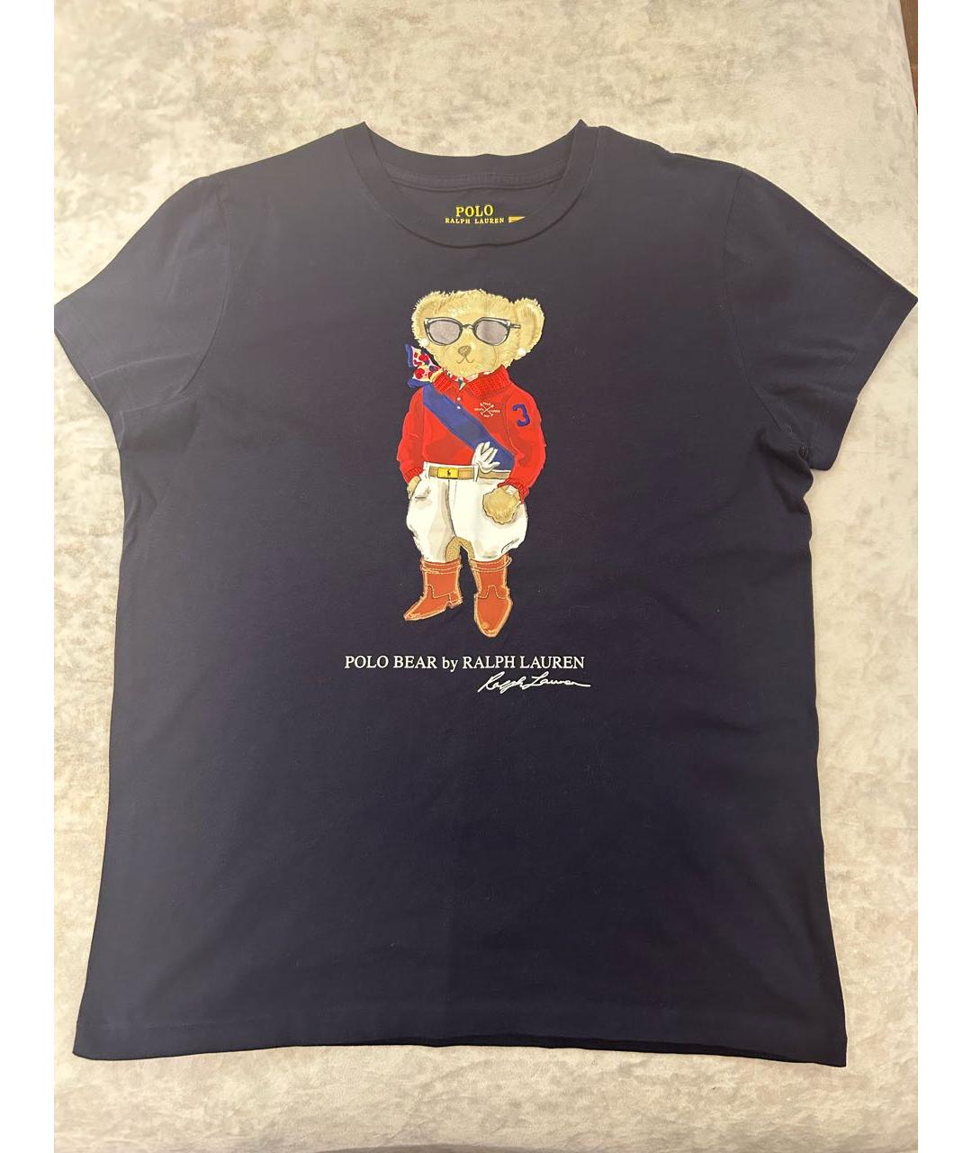 POLO RALPH LAUREN Темно-синяя хлопковая футболка, фото 8