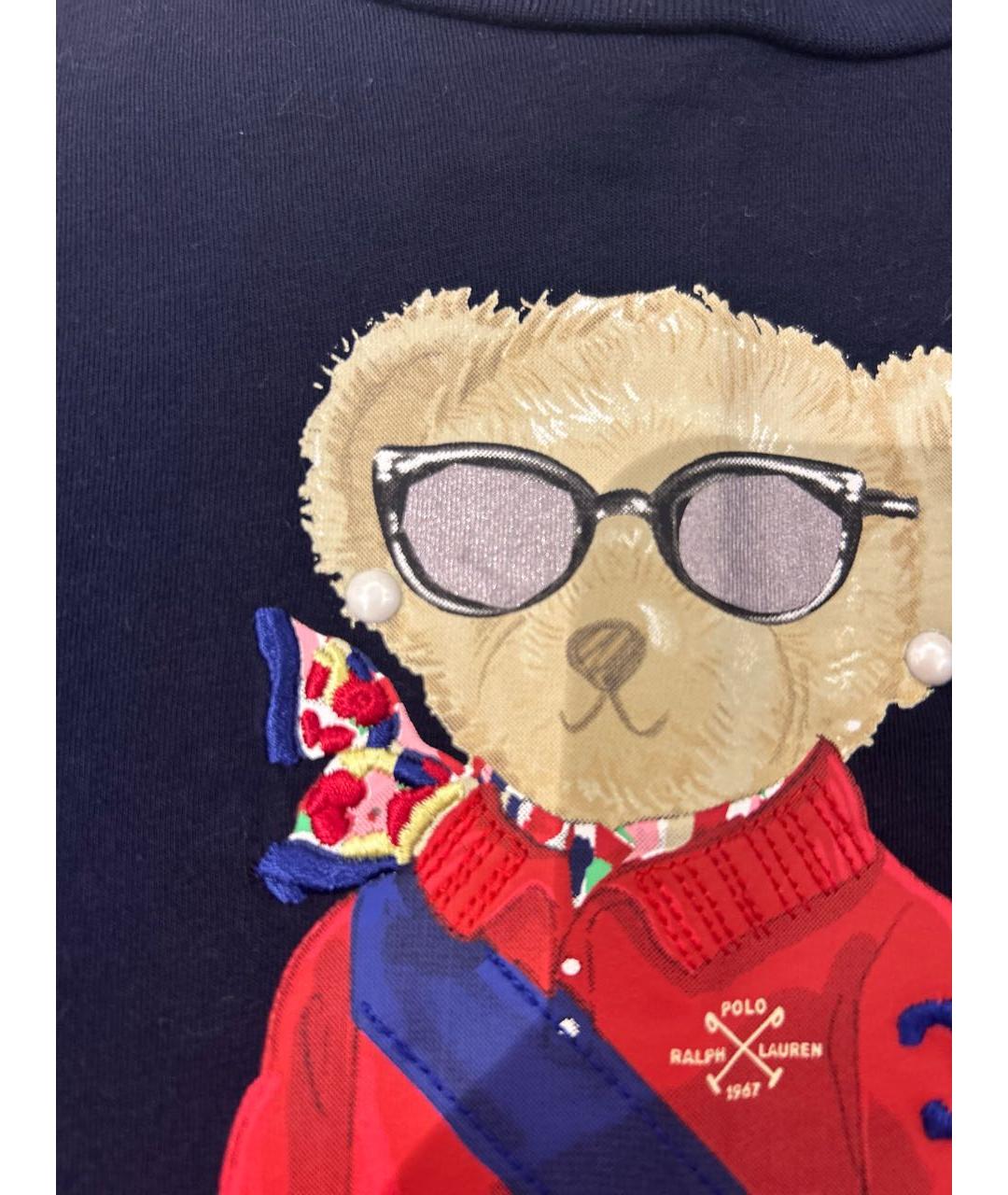 POLO RALPH LAUREN Темно-синяя хлопковая футболка, фото 5