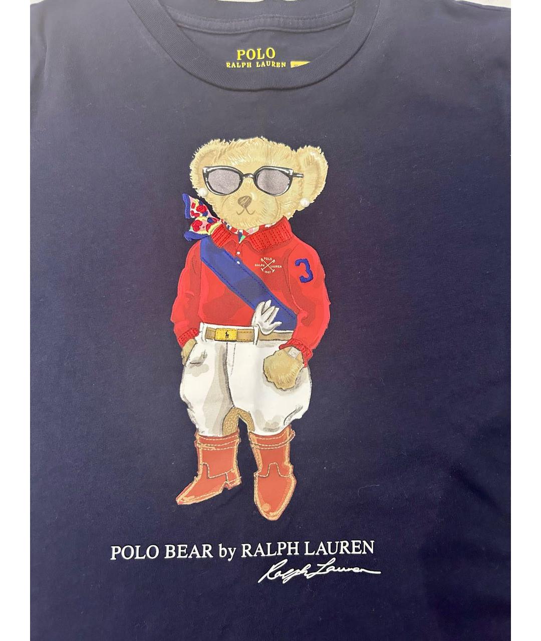 POLO RALPH LAUREN Темно-синяя хлопковая футболка, фото 7