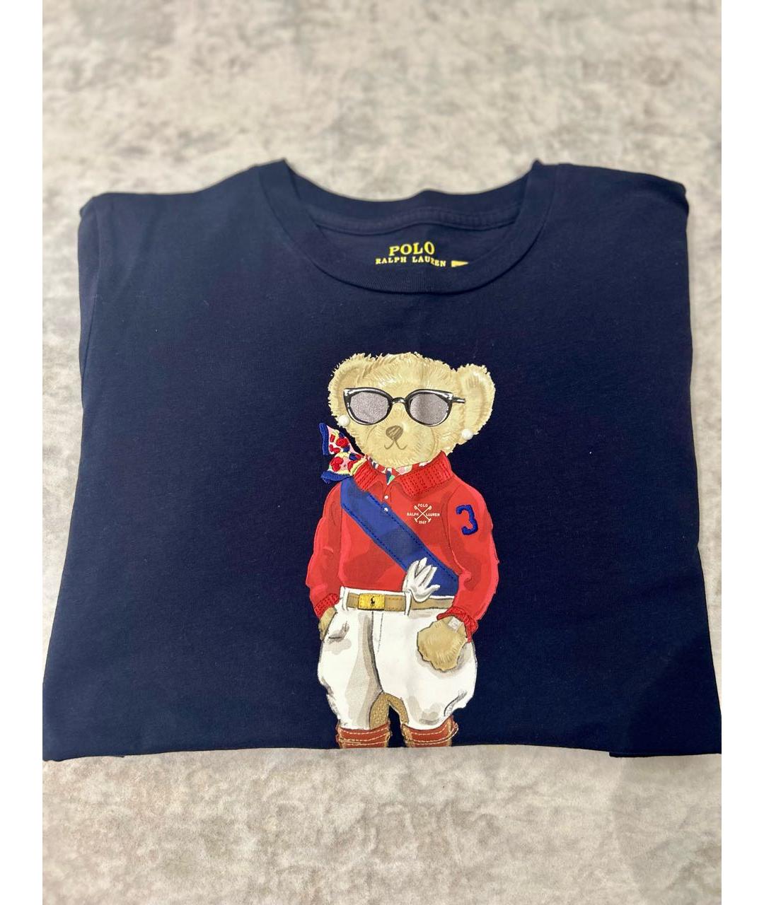 POLO RALPH LAUREN Темно-синяя хлопковая футболка, фото 6