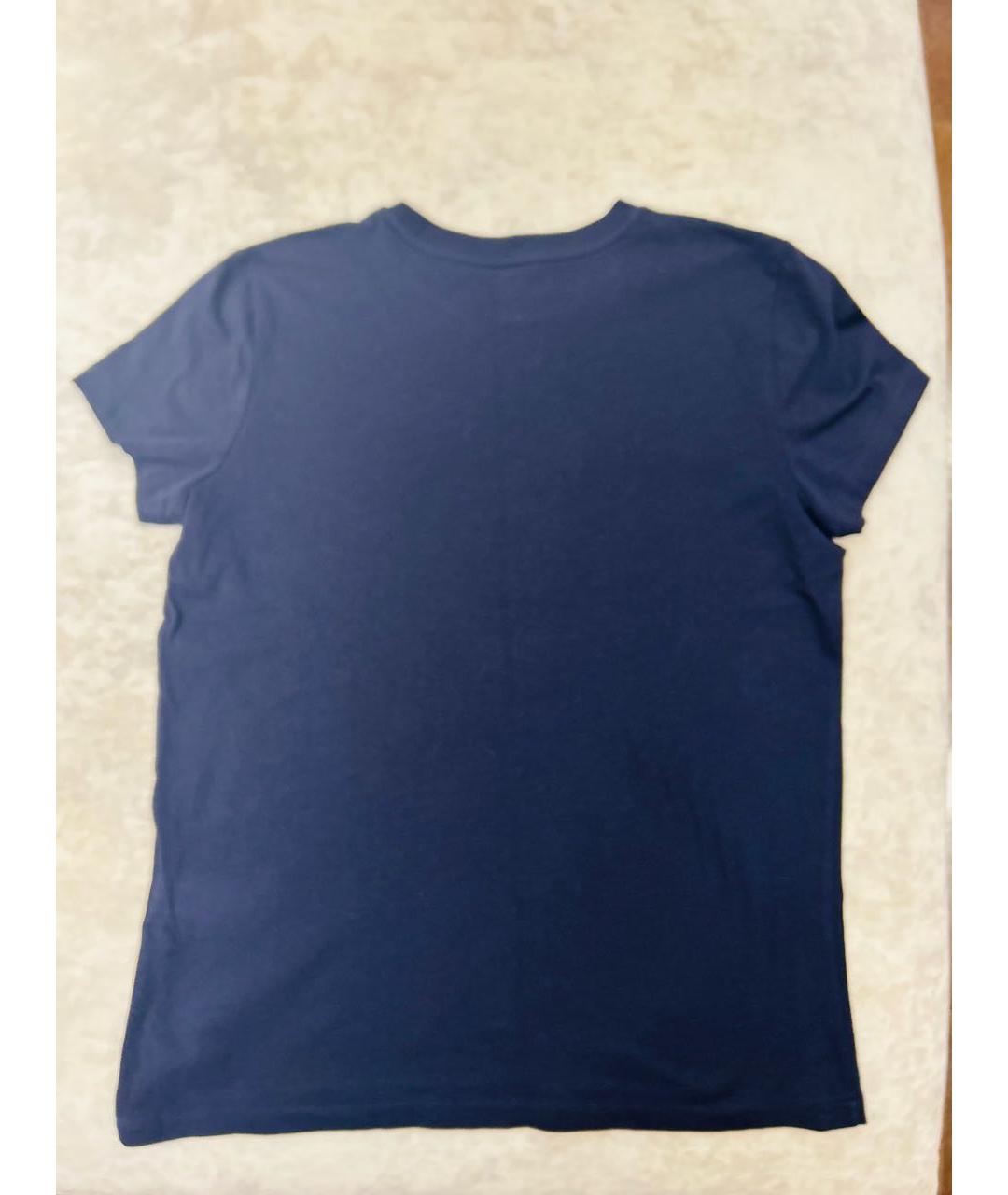 POLO RALPH LAUREN Темно-синяя хлопковая футболка, фото 2