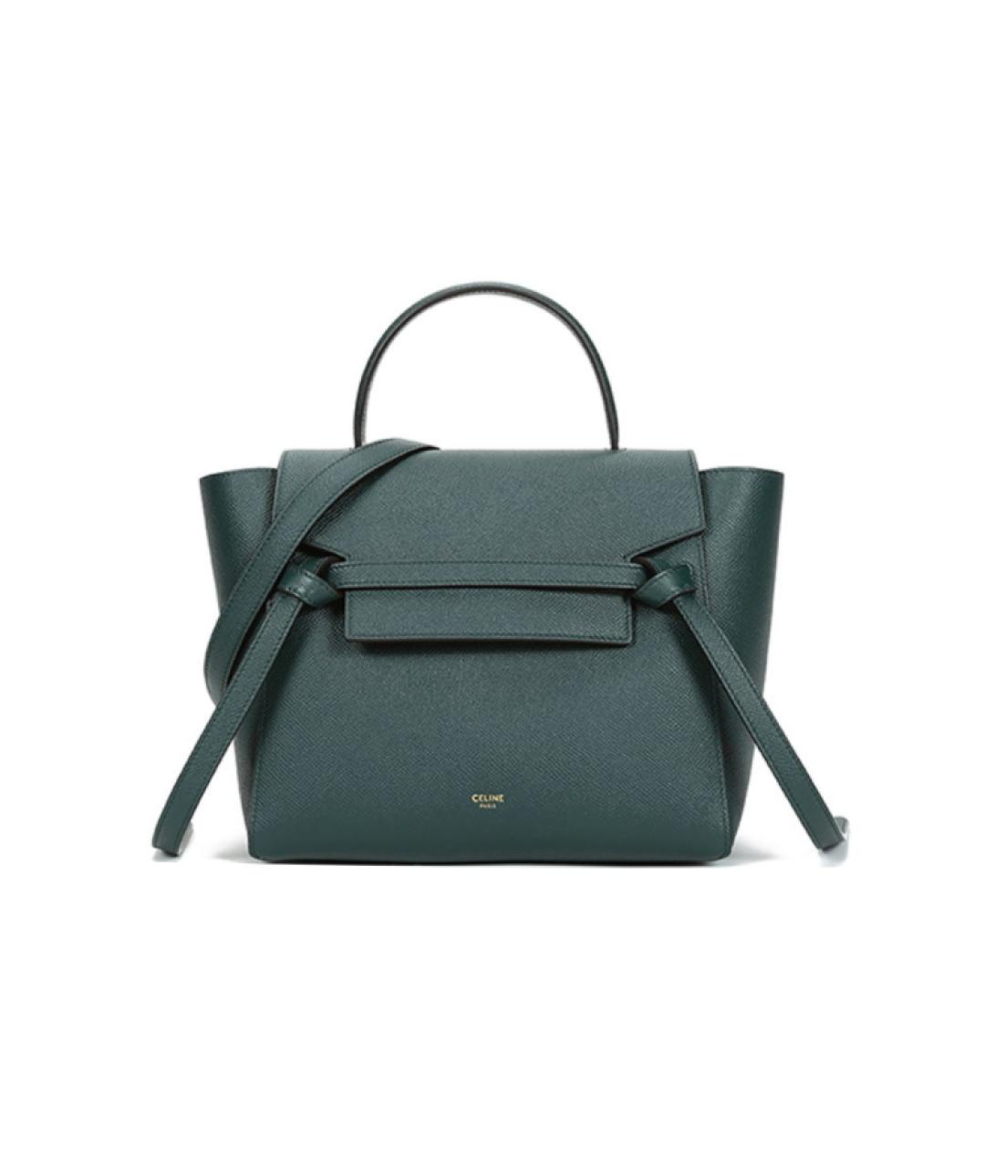 CELINE Зеленая кожаная сумка через плечо, фото 1