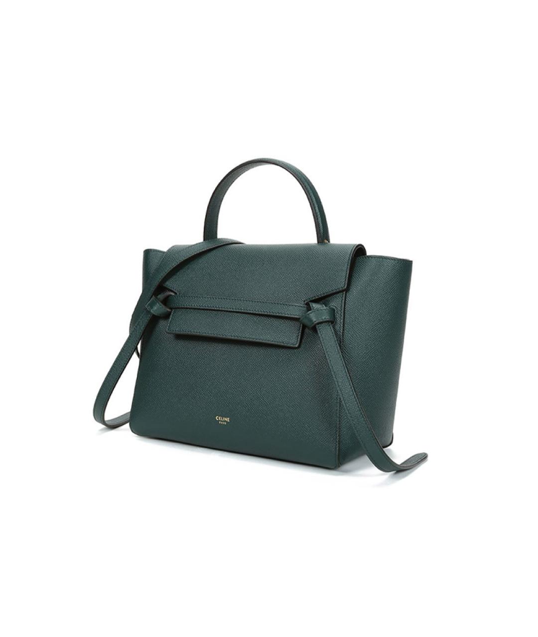 CELINE Зеленая кожаная сумка через плечо, фото 2