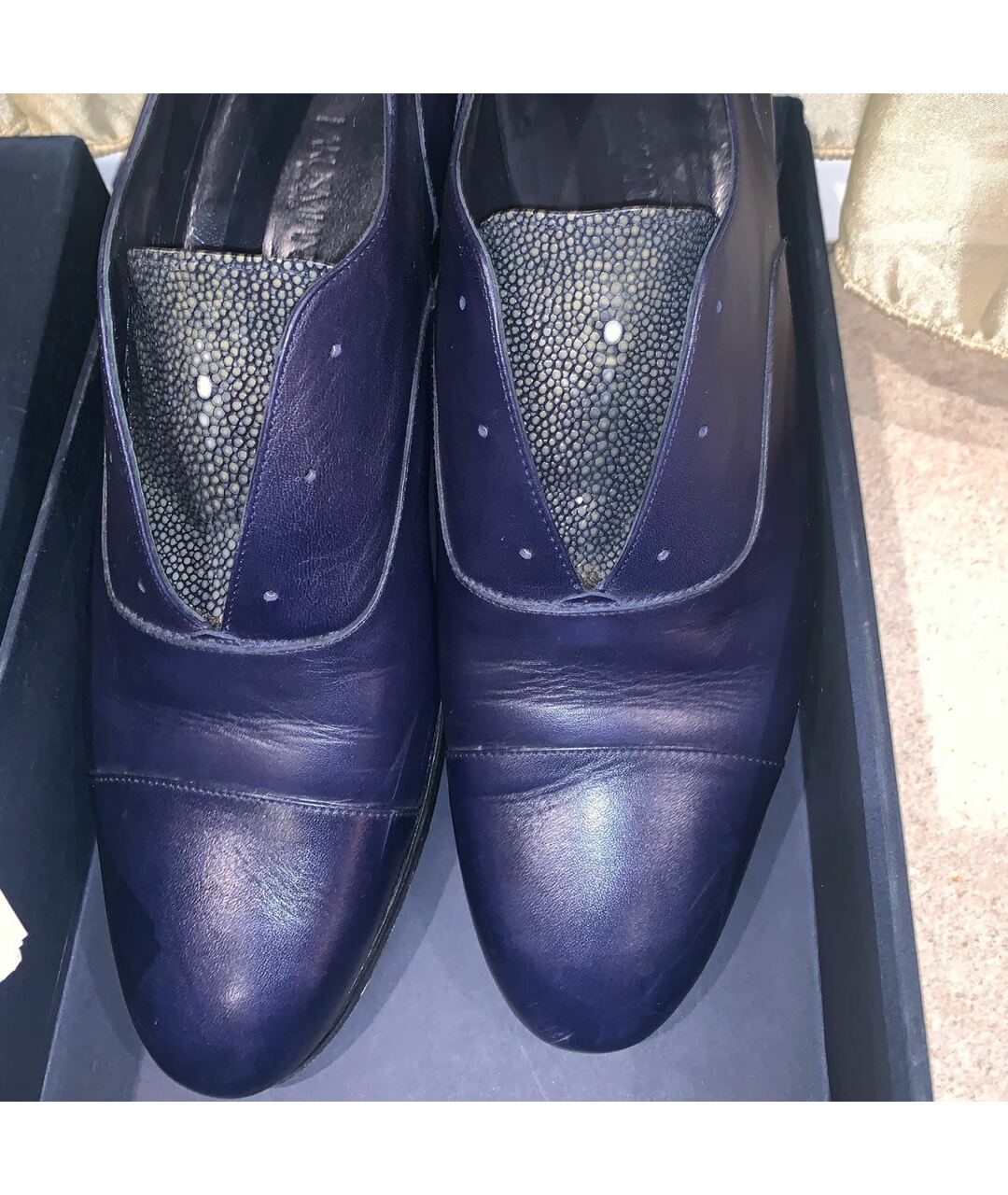 LARUSMIANI Синие кожаные туфли, фото 3