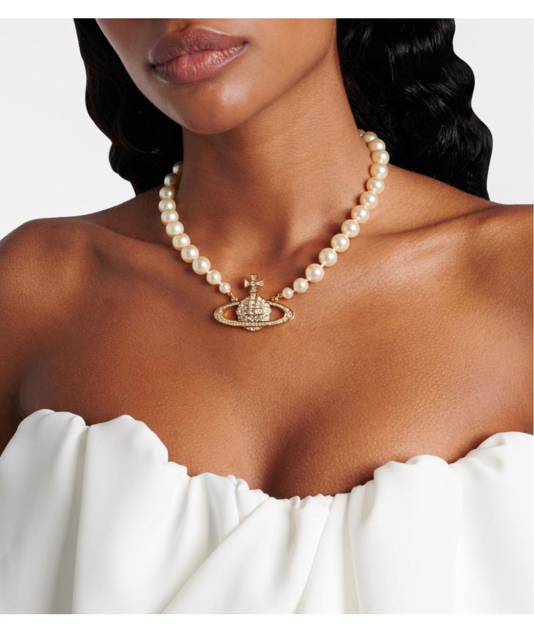 VIVIENNE WESTWOOD Золотой металлический чокер, фото 4