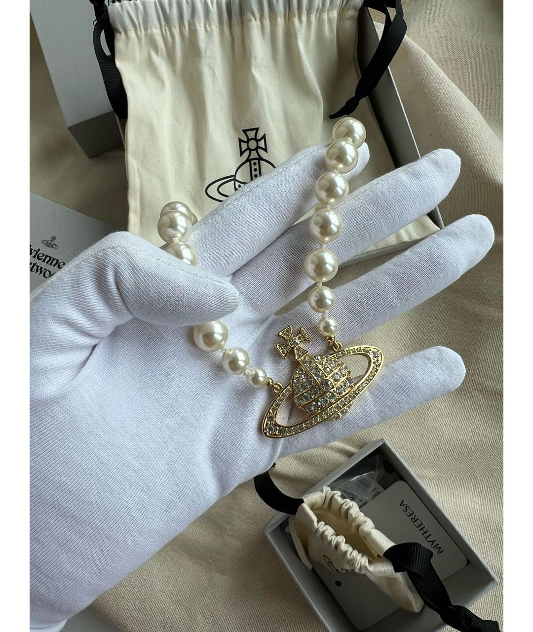 VIVIENNE WESTWOOD Золотой металлический чокер, фото 2