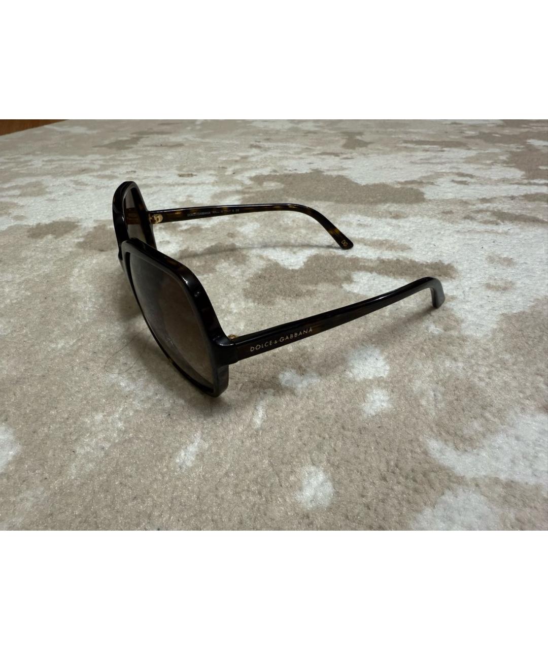 DOLCE&GABBANA Коричневые пластиковые солнцезащитные очки, фото 3