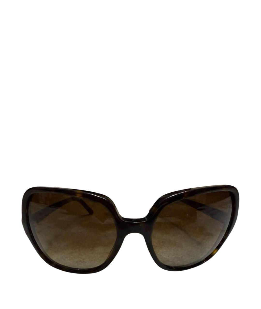DOLCE&GABBANA Коричневые пластиковые солнцезащитные очки, фото 1