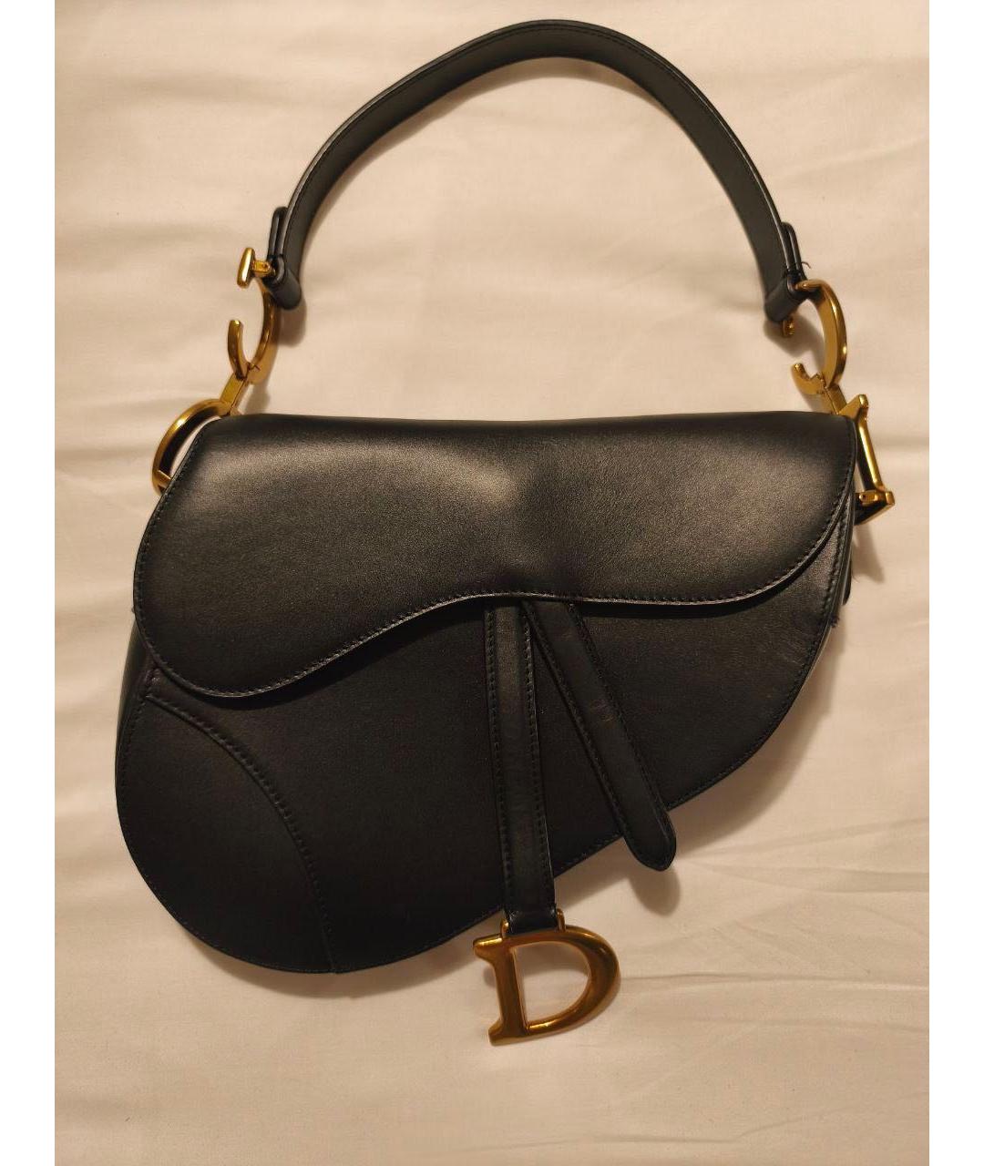 CHRISTIAN DIOR Черная кожаная сумка с короткими ручками, фото 5
