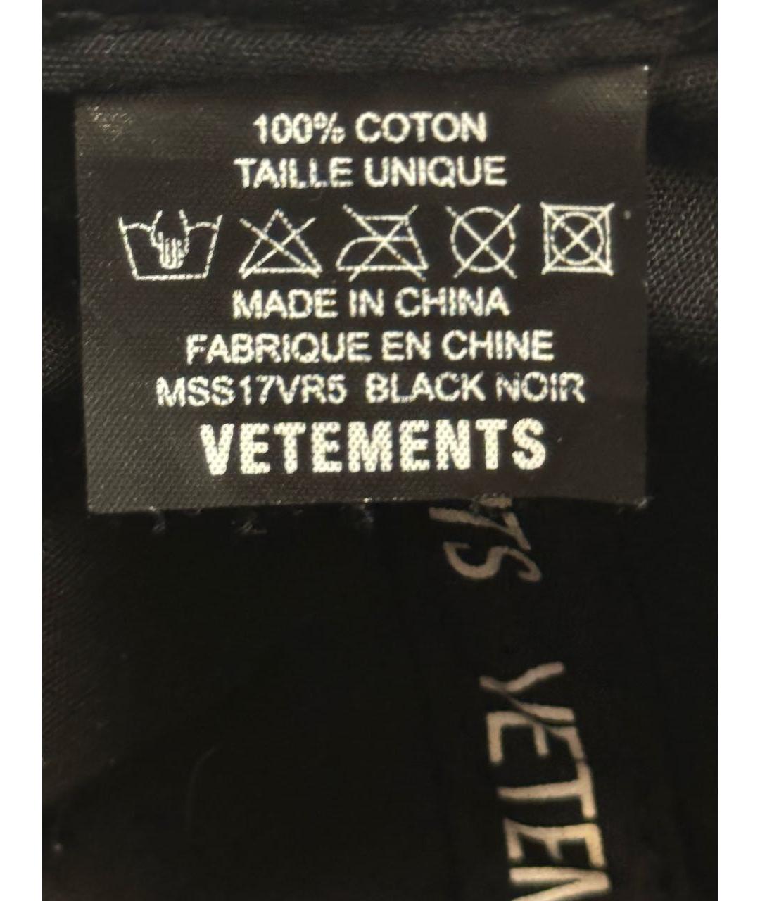 VETEMENTS Черная хлопковая кепка/бейсболка, фото 5