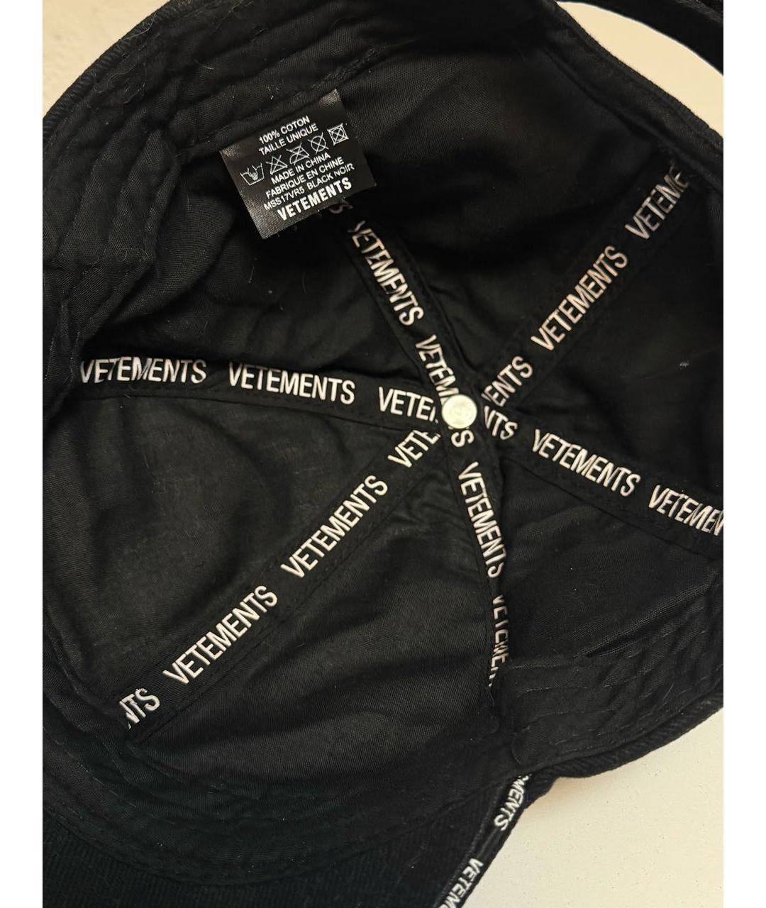 VETEMENTS Черная хлопковая кепка/бейсболка, фото 4