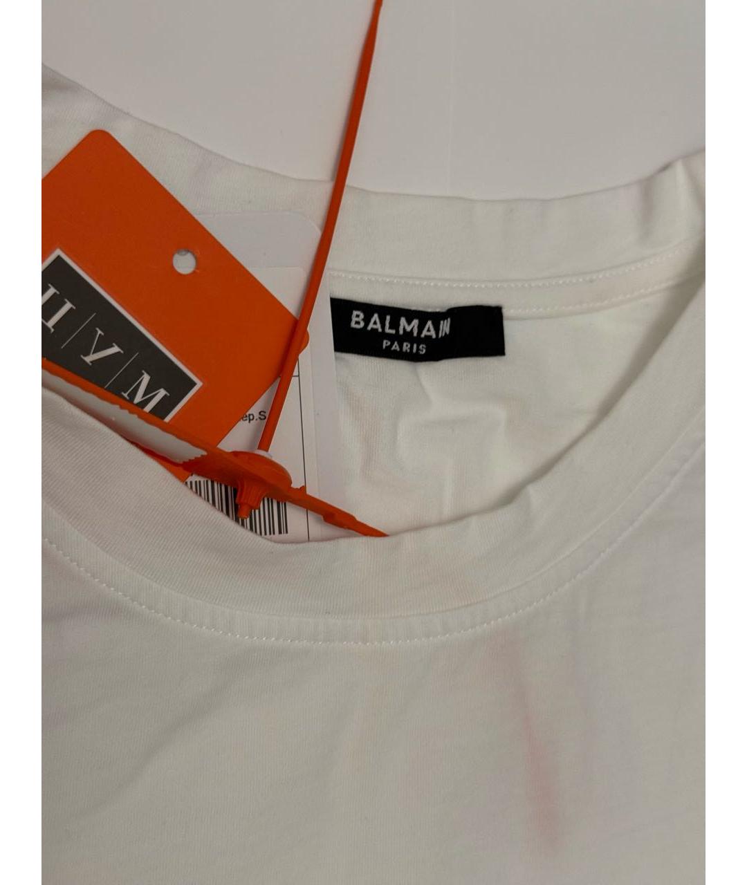 BALMAIN Белая хлопковая футболка, фото 3