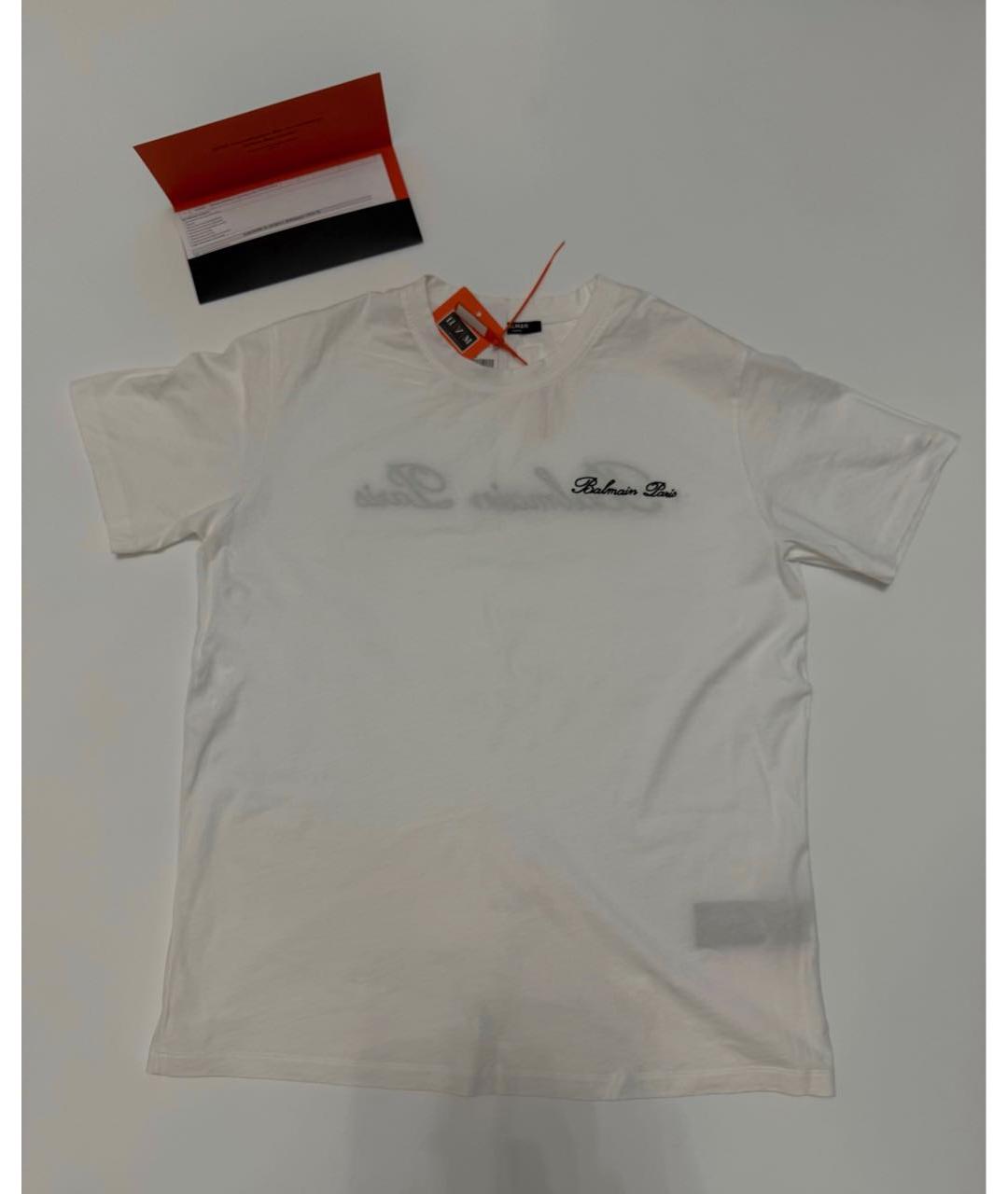 BALMAIN Белая хлопковая футболка, фото 5