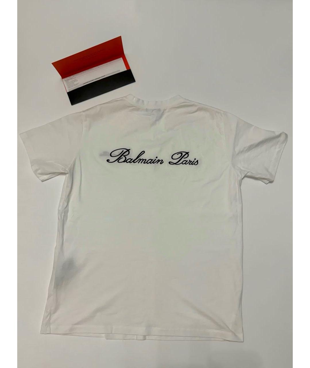 BALMAIN Белая хлопковая футболка, фото 2