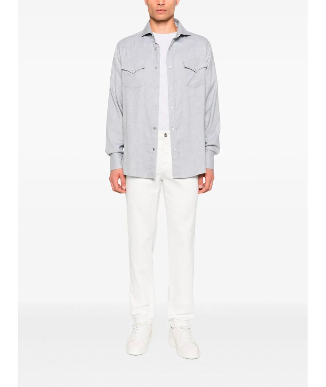 BRUNELLO CUCINELLI Серый хлопковый пиджак, фото 4
