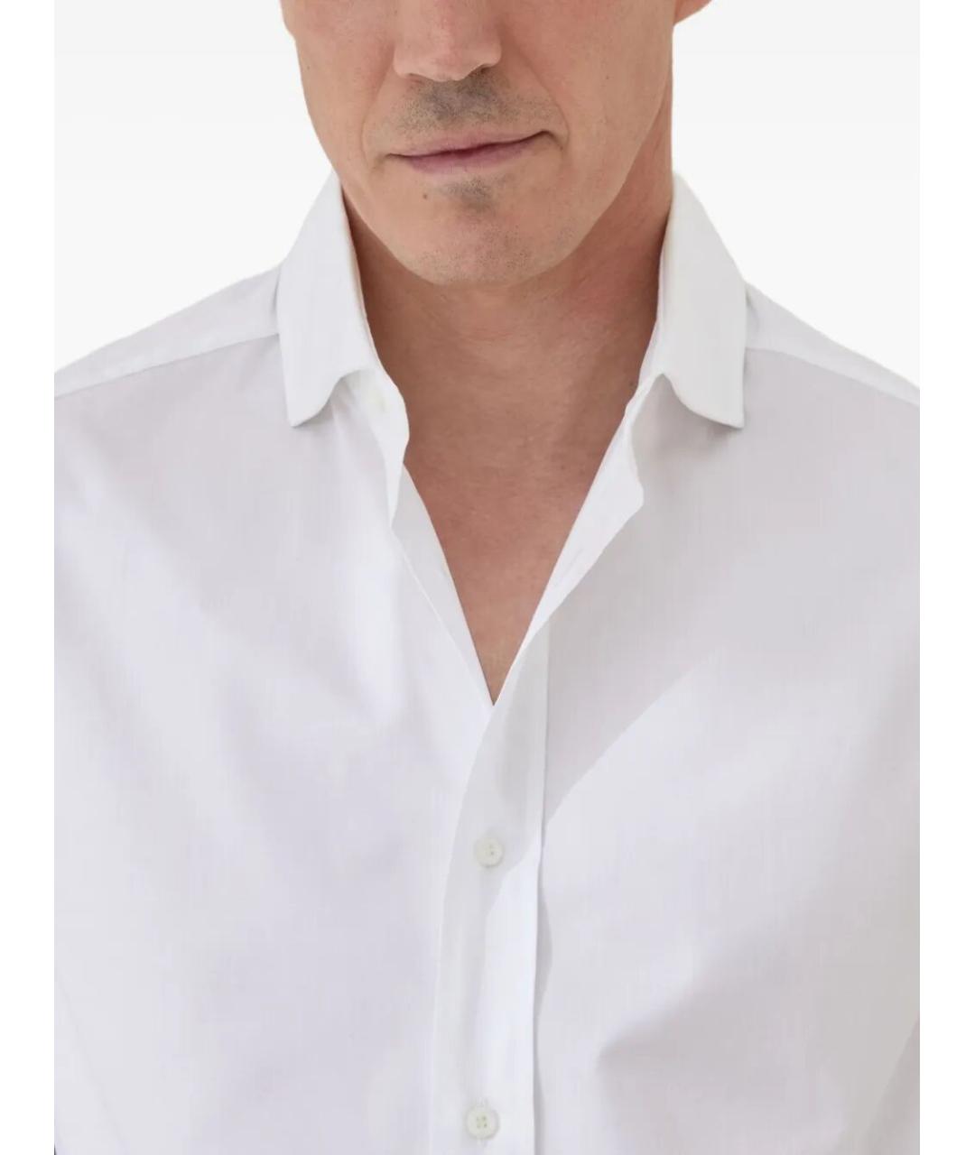 BRUNELLO CUCINELLI Белая хлопковая классическая рубашка, фото 4