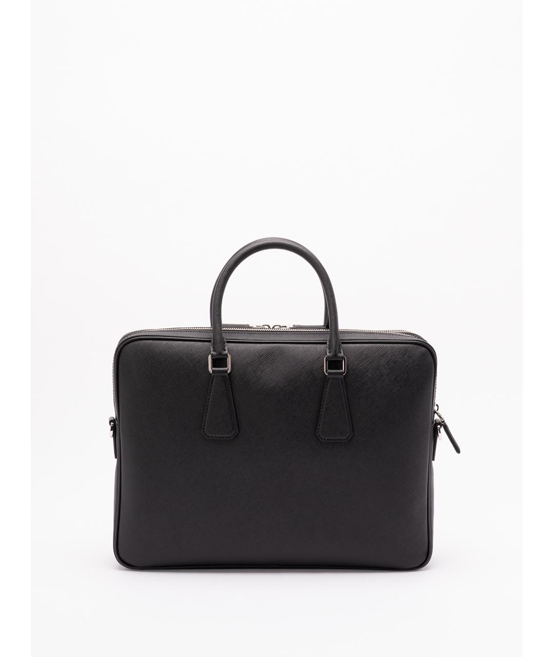 PRADA Черный кожаный портфель, фото 2