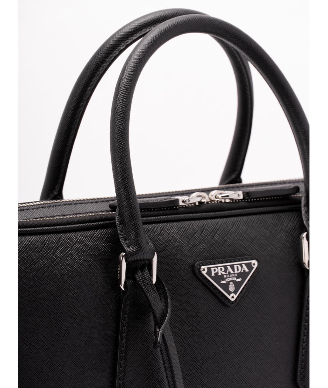 PRADA Черный кожаный портфель, фото 4