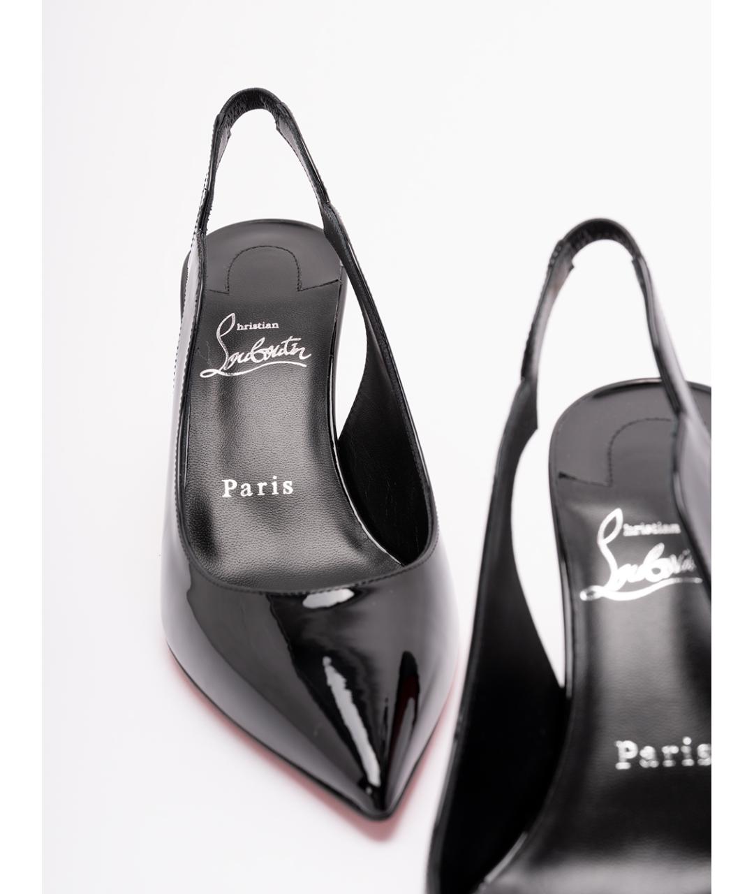 CHRISTIAN LOUBOUTIN Черные кожаные туфли, фото 4