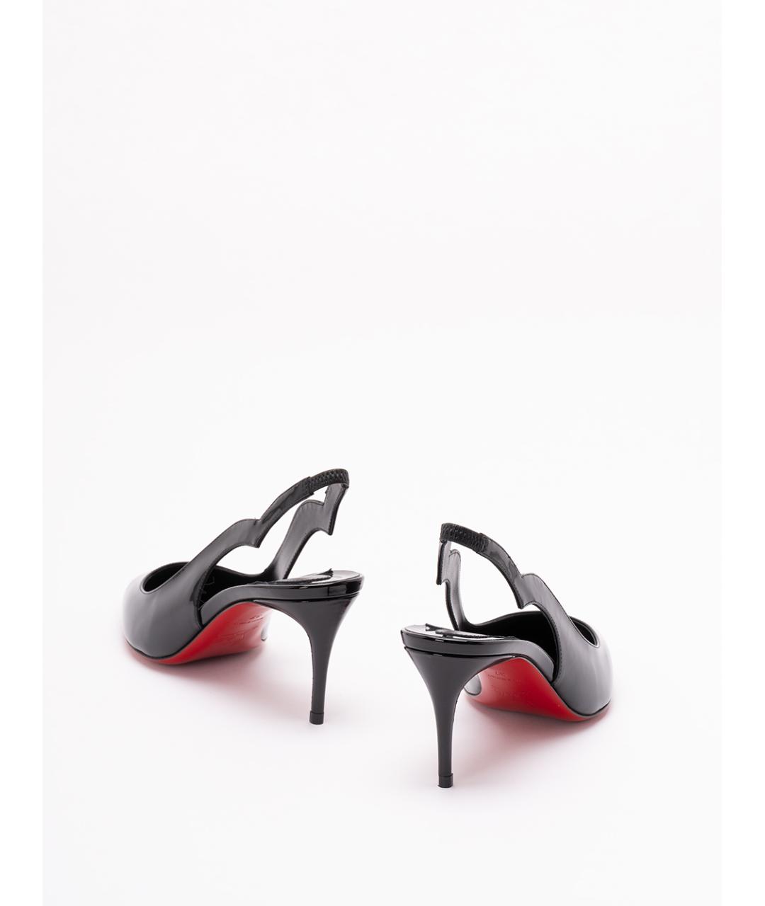 CHRISTIAN LOUBOUTIN Черные кожаные туфли, фото 2